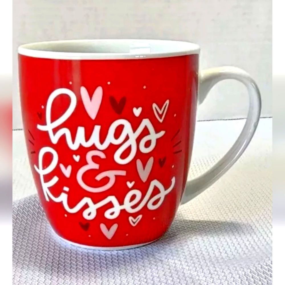 California Pantry Hugs and Kisses 28 oz Jumbo Large Coffee Mug 5" Valentine Love